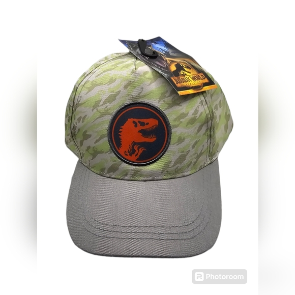 New With Tags Jurassic World Dominion Green Grey Camo Youths Hat One Size Nice - Picture 2 of 9
